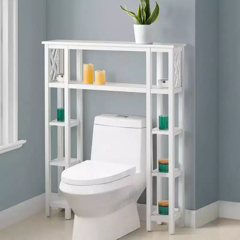 Estantería abierta Coventry de baño sobre el inodoro con baldas blanca