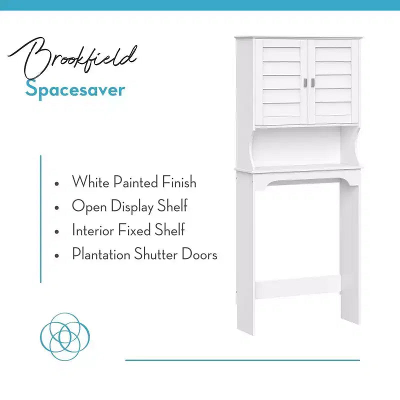 Brookfield Mueble de baño auxiliar de almacenamiento sobre el inodoro, color blanco