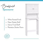 Brookfield Mueble de baño auxiliar de almacenamiento sobre el inodoro, color blanco
