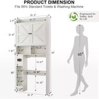 Armario de almacenamiento para colocar sobre el inodoro, organizador de baño estilo rústico que ahorra espacio con soporte para papel higiénico y estante ajustable