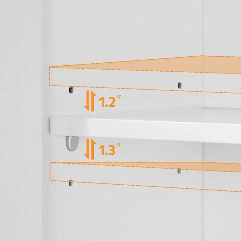 Mueble de almacenamiento para baño sobre inodoro de doble puerta, organizador blanco para inodoro con estante interior ajustable y estante de almacenamiento abierto