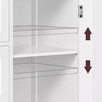 Mueble de suelo de madera blanco de 4 cajones y 1 armario, consola de entrada independiente organizador de almacenamiento de baño