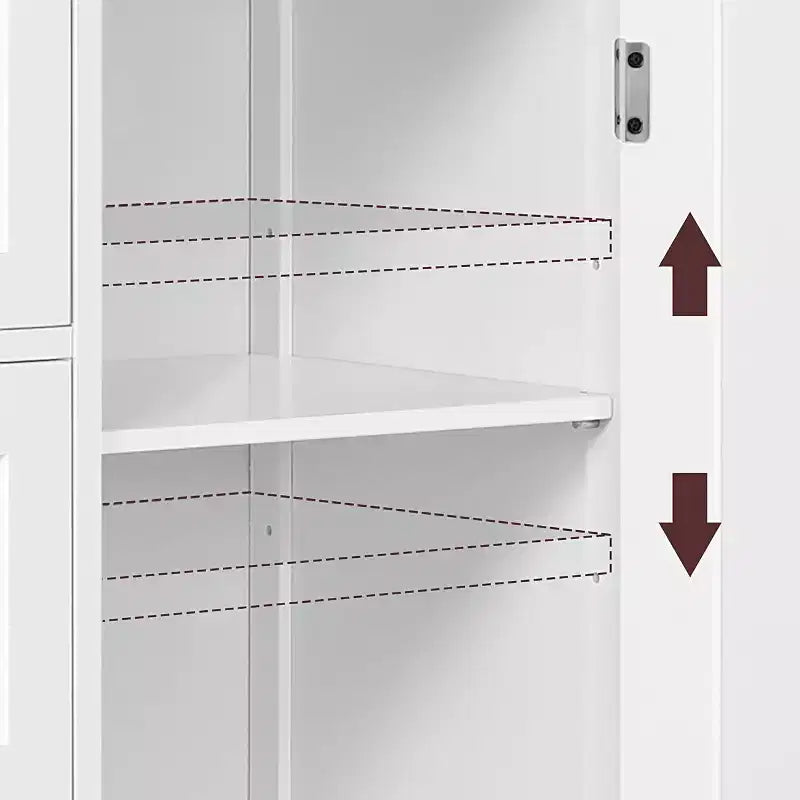 Mueble de suelo de madera blanco de 4 cajones y 1 armario, consola de entrada independiente organizador de almacenamiento de baño