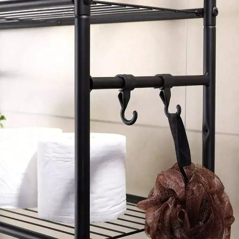3 - Estante de Alambre Independiente para Almacenamiento sobre Inodoro Organizador de Baño Ahorrador de Espacio Incluye 4 - Ganchos Negro
