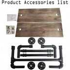 Estante de tubería industrial de 2 niveles, toalleros de metal, baño, estante de pared de madera rústica de 20 pulgadas con barra, toallero de hierro