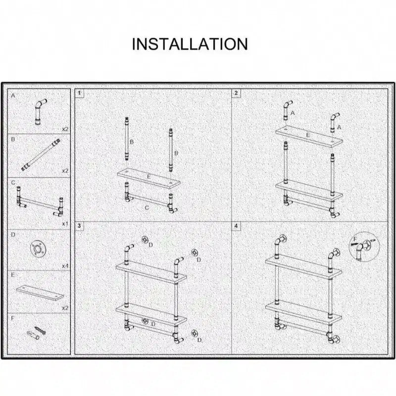 Estante de tubería industrial de 2 niveles, toalleros de metal, baño, estante de pared de madera rústica de 20 pulgadas con barra, toallero de hierro