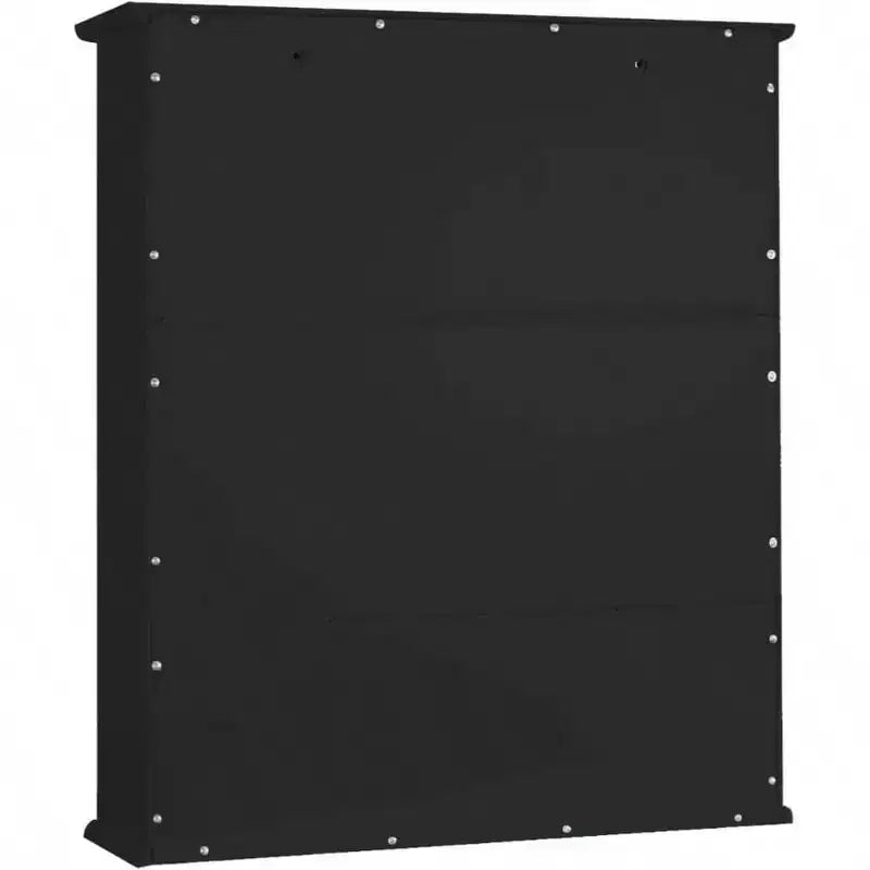 Organizador de armario de pared para baño, mueble sobre inodoro negro con 2 puertas, estantes ajustables, de madera, moderno, para baño