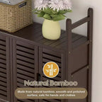 Armario de almacenamiento sobre el inodoro con soporte para papel higiénico, estante organizador de baño, cuatro puertas, almohadilla impermeable para los pies, estante que ahorra espacio, anti-