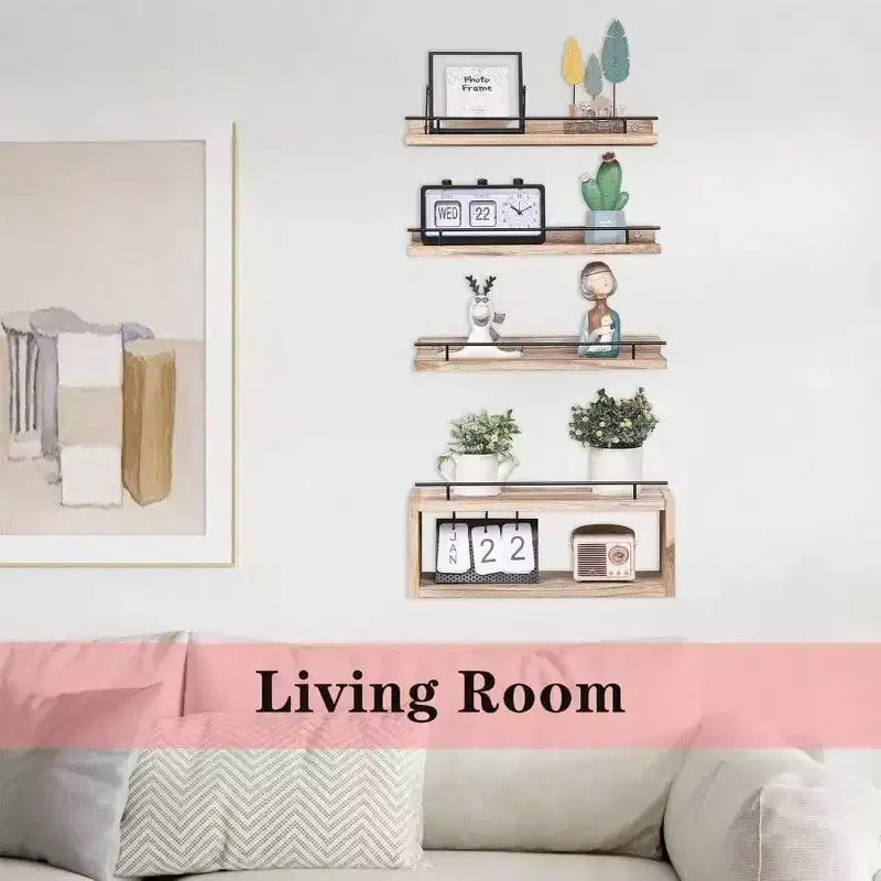 Estantes Flotantes de Baño sobre el Portarrollos de Papel Higiénico, Decoración de Pared de Madera Estilo Rústico para Sala de Estar, Dormitorio, Cocina 4