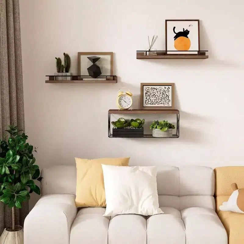 Estante flotante de pared, juego de 3 con soporte de papel higiénico de metal, decoración de pared para baño, dormitorio, sala de estar, cocina, oficina, decoración de estantería.