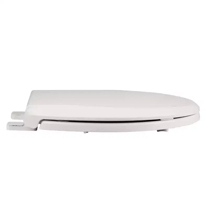 Asiento de inodoro alargado de 19 pulgadas en color galleta hecho de polipropileno duradero con superficie lisa de fácil limpieza