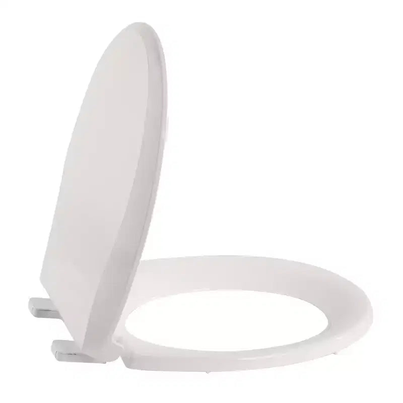 Asiento de inodoro alargado de 19 pulgadas en color galleta hecho de polipropileno duradero con superficie lisa de fácil limpieza