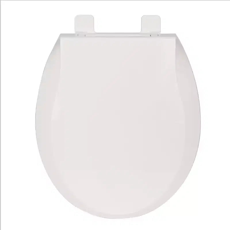Asiento de inodoro alargado de 19 pulgadas en color galleta hecho de polipropileno duradero con superficie lisa de fácil limpieza