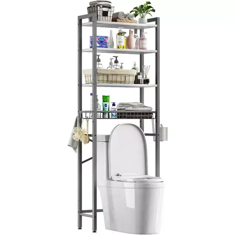 Estantería organizadora para inodoro (gris-blanco)