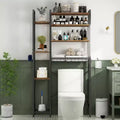 GDFStudio Dandan 32 Modern 8-Tier Over Toilet Storage Rack with Shelves, Racks and Hooks