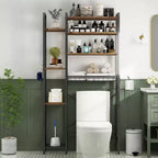 GDFStudio Dandan 32 Modern 8-Tier Over Toilet Storage Rack with Shelves, Racks and Hooks