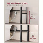 Mueble Organizador para Inodoro, Organizador de Baño sobre Inodoro con Estantes Ajustables y Cesta, Soporte para Secador de Pelo, 3 Ganchos