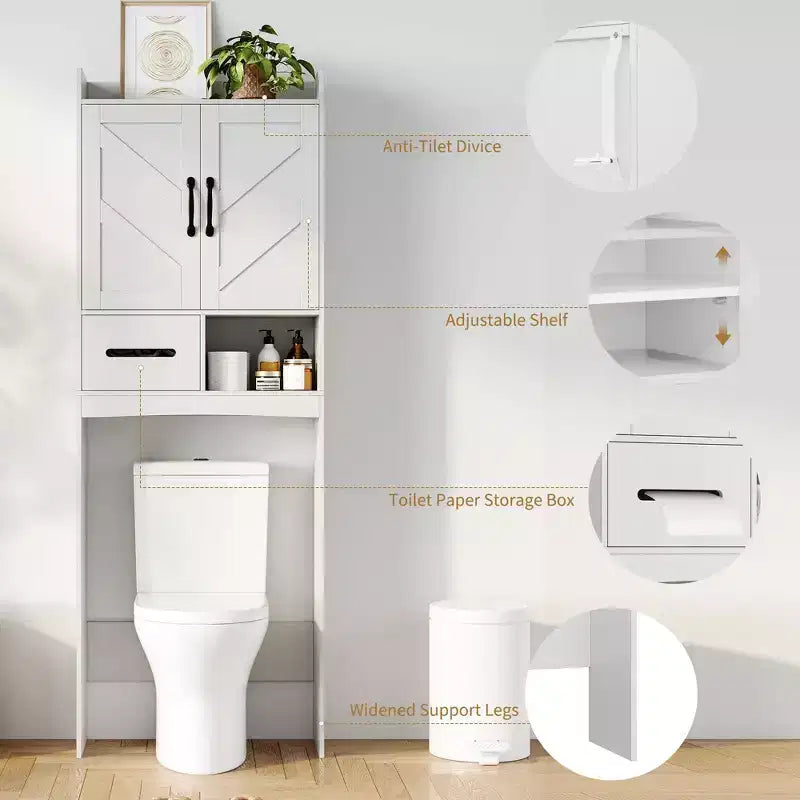 Mueble organizador de baño sobre inodoro, estantería de almacenamiento independiente para baño, aseo, lavadero