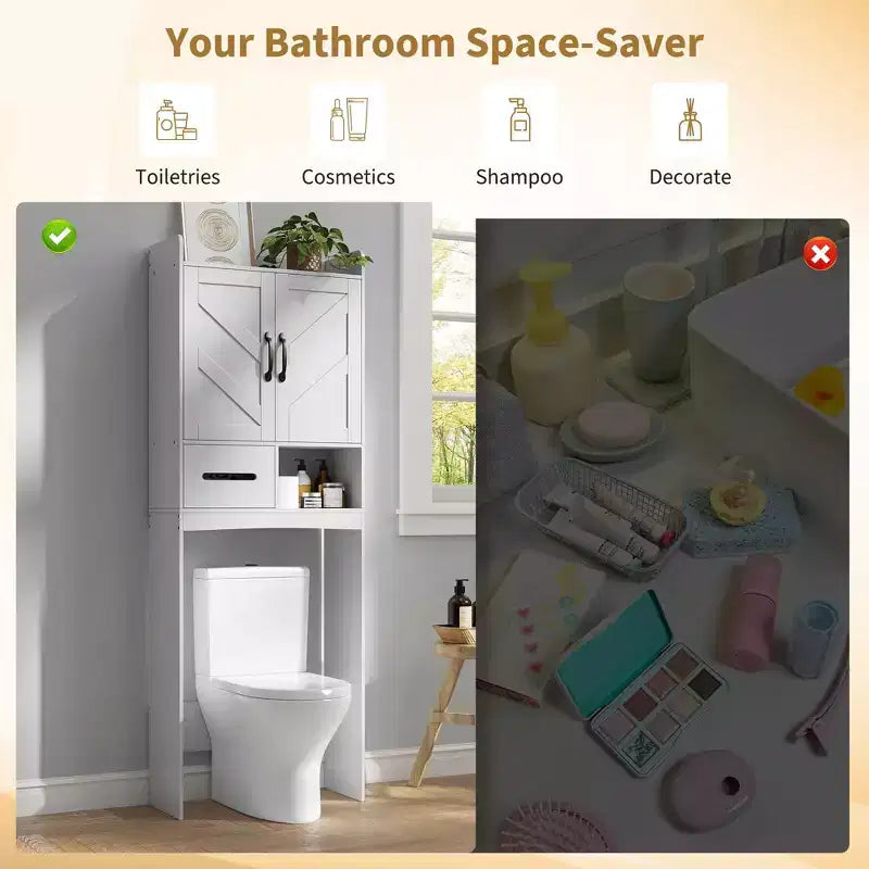 Mueble organizador de baño sobre inodoro, estantería de almacenamiento independiente para baño, aseo, lavadero