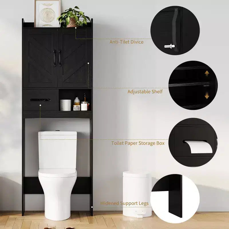 Mueble organizador de baño sobre inodoro, estantería de almacenamiento independiente para baño, aseo, lavadero