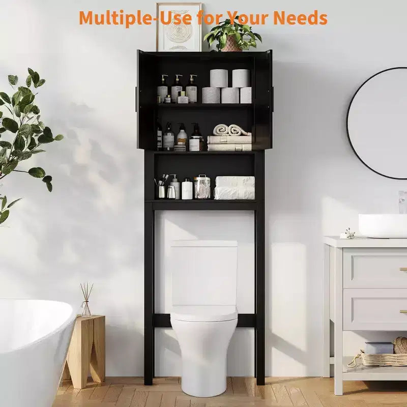 Armario sobre inodoro, organizador de almacenamiento para baño, estante para inodoro con balda abierta, estantería de pie para inodoro para baño, aseo, lavandería