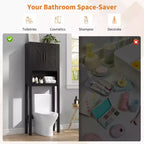 Armario sobre inodoro, organizador de almacenamiento para baño, estante para inodoro con balda abierta, estantería de pie para inodoro para baño, aseo, lavandería
