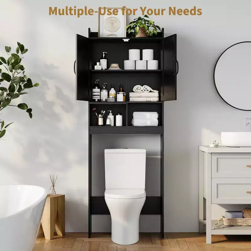 Armario sobre inodoro, organizador de almacenamiento para baño, estante para inodoro con balda abierta, estantería de pie para inodoro para baño, aseo, lavandería