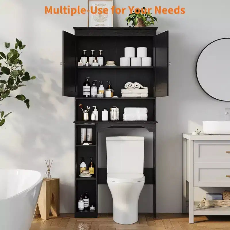 Armario sobre inodoro, organizador de almacenamiento para baño, estante para inodoro con balda abierta, estantería de pie para inodoro para baño, aseo, lavandería