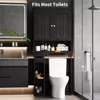 Armario sobre inodoro, organizador de almacenamiento para baño, estante para inodoro con balda abierta, estantería de pie para inodoro para baño, aseo, lavandería