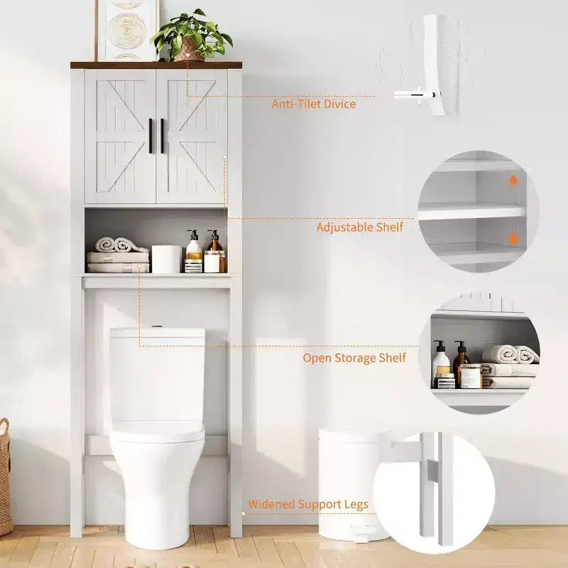 Armario sobre inodoro, organizador de almacenamiento para baño, estante para inodoro con balda abierta, estantería de pie para inodoro para baño, aseo, lavandería