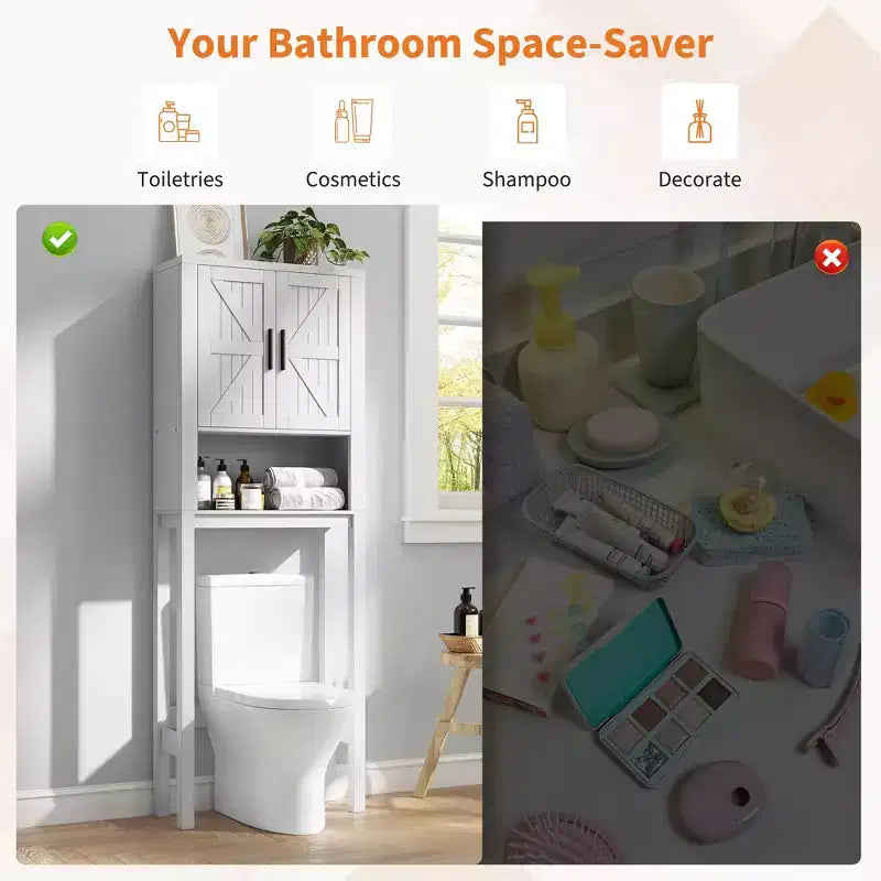 Armario sobre inodoro, organizador de almacenamiento para baño, estante para inodoro con balda abierta, estantería de pie para inodoro para baño, aseo, lavandería