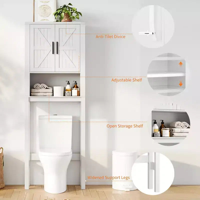 Armario sobre inodoro, organizador de almacenamiento para baño, estante para inodoro con balda abierta, estantería de pie para inodoro para baño, aseo, lavandería