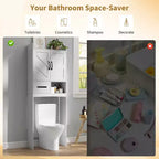 Armario sobre inodoro, organizador de almacenamiento para baño, estante para inodoro con balda abierta, estantería de pie para inodoro para baño, aseo, lavandería