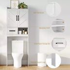 Armario sobre inodoro, organizador de almacenamiento para baño, estante para inodoro con balda abierta, estantería de pie para inodoro para baño, aseo, lavandería