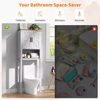 Armario sobre inodoro, organizador de almacenamiento para baño, estante para inodoro con balda abierta, estantería de pie para inodoro para baño, aseo, lavandería