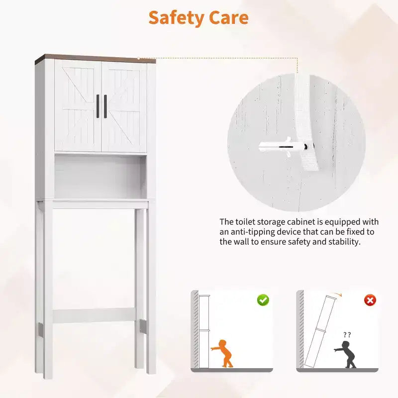 Armario sobre inodoro, organizador de almacenamiento para baño, estante para inodoro con balda abierta, estantería de pie para inodoro para baño, aseo, lavandería