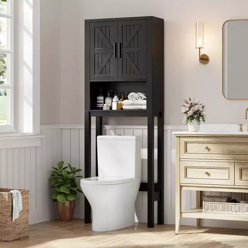 Armario sobre inodoro, organizador de almacenamiento para baño, estante para inodoro con balda abierta, estantería de pie para inodoro para baño, aseo, lavandería