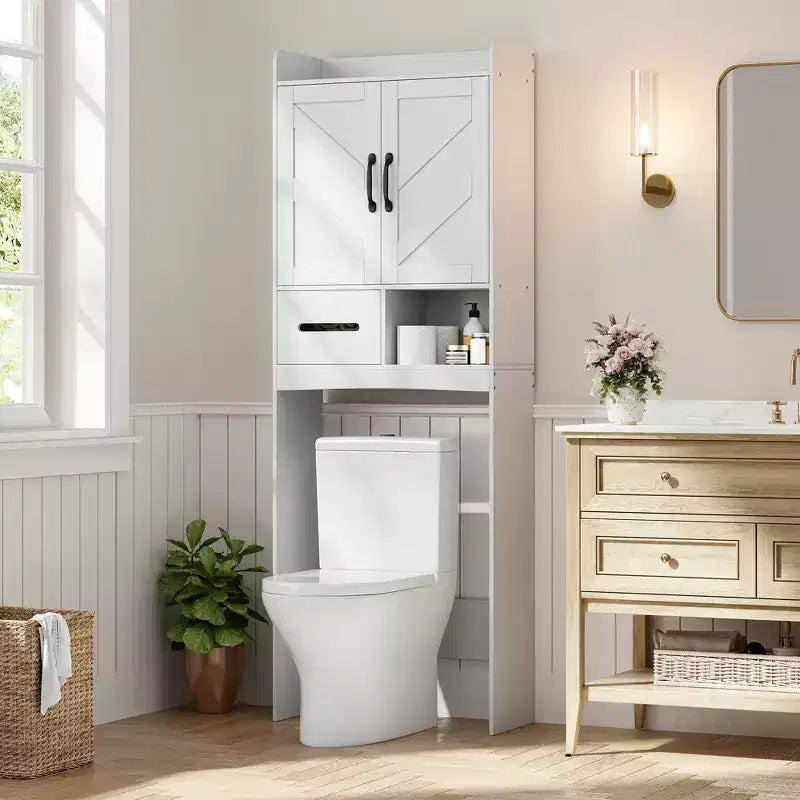 Armario sobre inodoro, organizador de almacenamiento para baño, estante para inodoro con balda abierta, estantería de pie para inodoro para baño, aseo, lavandería