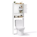 VASAGLE Over the Toilet Storage Cabinet, Bathroom Storage Cabinet with Doors, Adjustable Shelves, Space-Saving, 7.9 x 24.6 x 70 Inches, Cloud White