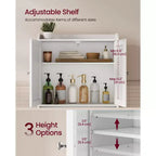 Mueble de Almacenamiento para Inodoro, Armario de Baño con Puertas, Estantes Ajustables, Ahorra Espacio, 7.9 x 24.6 x 70 Pulgadas, Blanco Nube