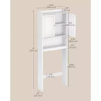 Mueble de Almacenamiento para Inodoro, Armario de Baño con Puertas, Estantes Ajustables, Ahorra Espacio, 7.9 x 24.6 x 70 Pulgadas, Blanco Nube