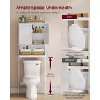 Mueble de Almacenamiento para Inodoro, Armario de Baño con Puertas, Estantes Ajustables, Ahorra Espacio, 7.9 x 24.6 x 70 Pulgadas, Blanco Nube