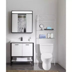 Estante metálico organizador para baño sobre el inodoro
