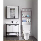 Estante metálico organizador para baño sobre el inodoro