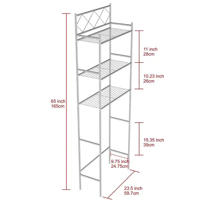 Estante metálico organizador para baño sobre el inodoro
