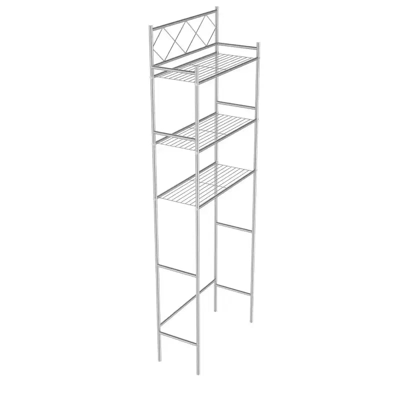Estante metálico organizador para baño sobre el inodoro