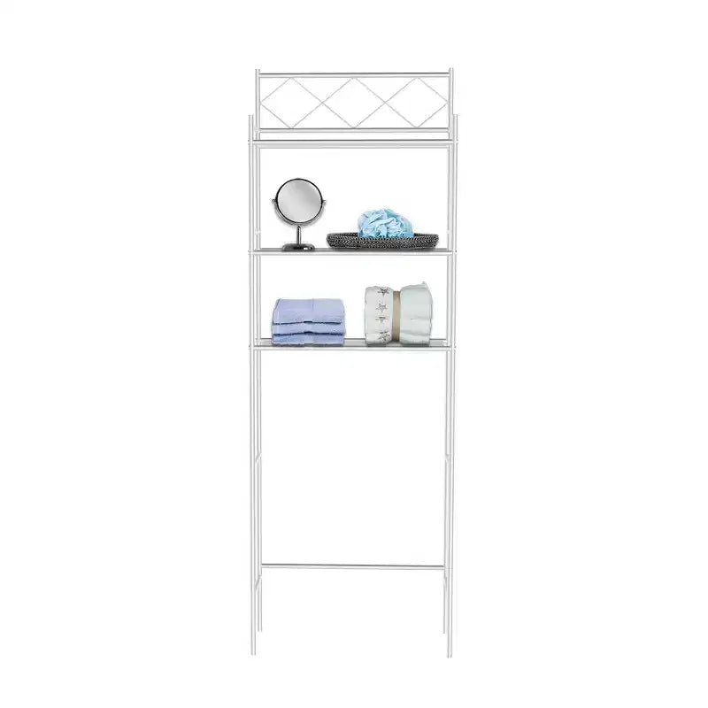 Estante metálico organizador para baño sobre el inodoro
