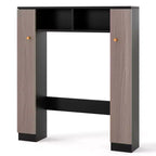 Mueble de almacenamiento sobre inodoro con doble puerta, organizador de almacenamiento de baño sobre inodoro, natural/blanco