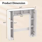 Mueble de almacenamiento sobre inodoro con doble puerta, organizador de almacenamiento de baño sobre inodoro, natural/blanco