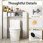 Mueble de almacenamiento sobre inodoro con doble puerta, organizador de almacenamiento de baño sobre inodoro, natural/blanco